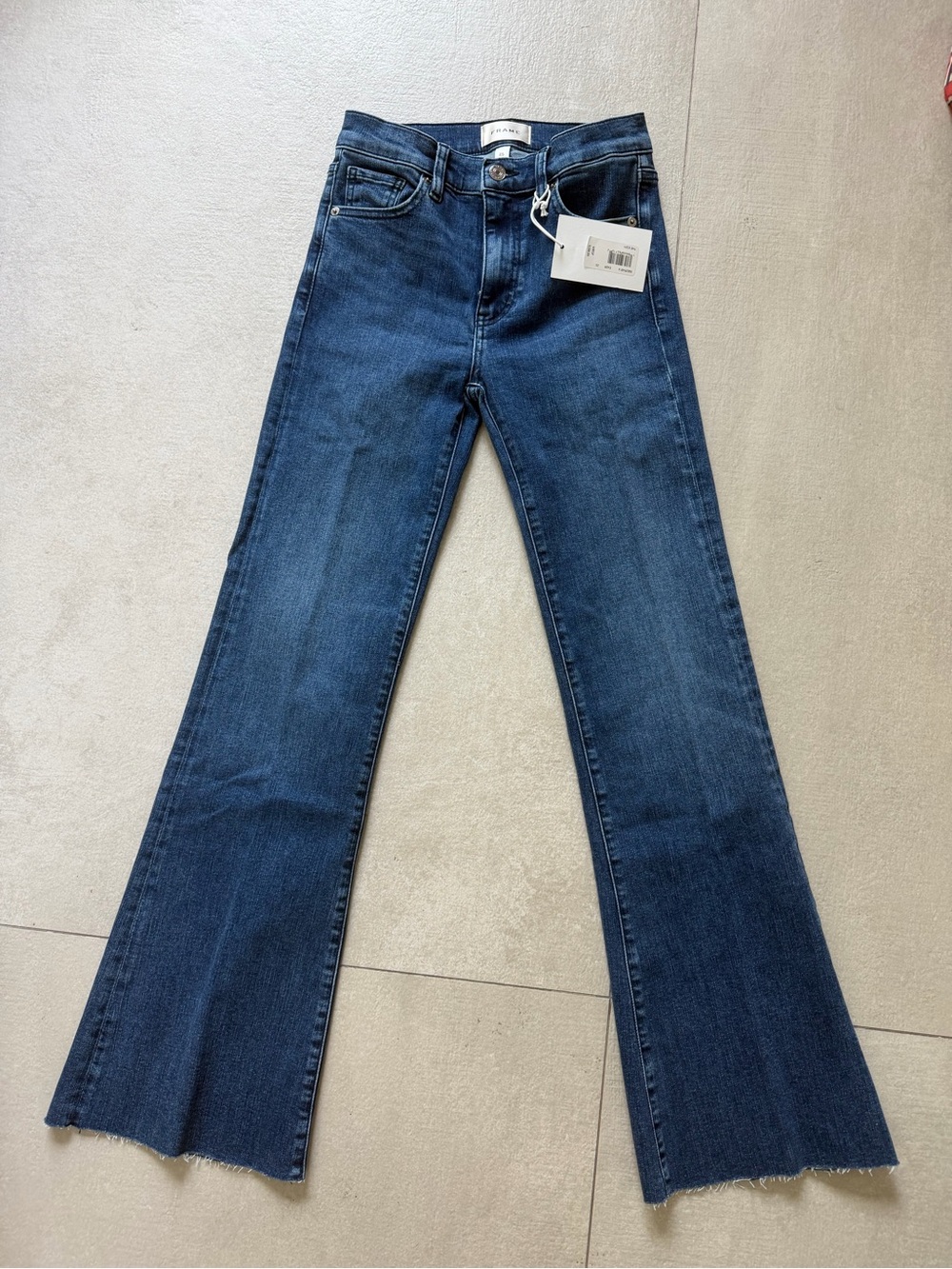 Frame Denim Dark Blue Wide-Leg Flare Jeans